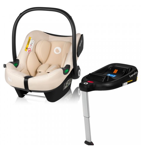 Lionelo Astrid - fotelik samochodowy 0-13 kg zestaw z bazą | Beige Sand